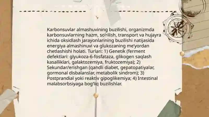 Karbonsuvlar almashuving buzilishi 3