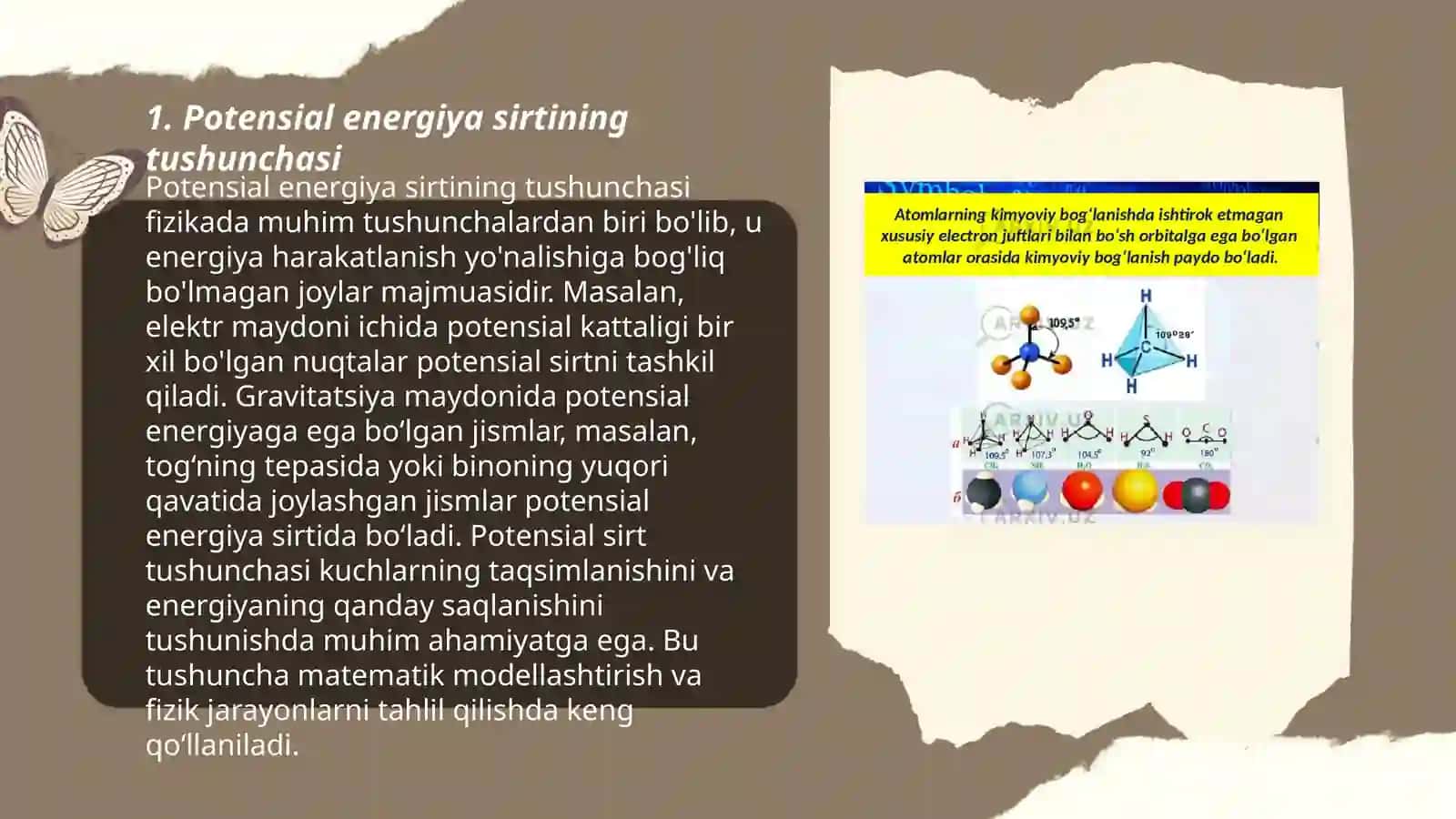 Potensial energiya sirtining tushunchasi 3