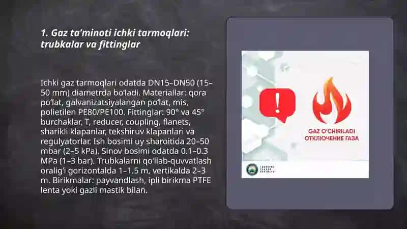 Gaz taʼminoti-ichki qurilmalari 3