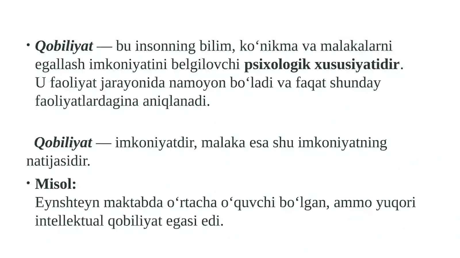 7-mavzu: Qobiliyat haqida tushuncha 3