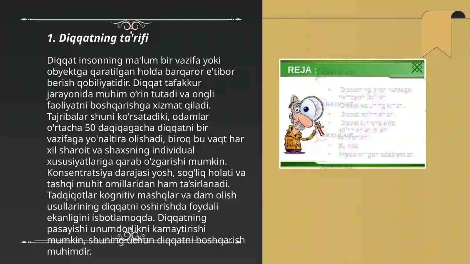 Diqqat mavzusida 10 talik slayd 3