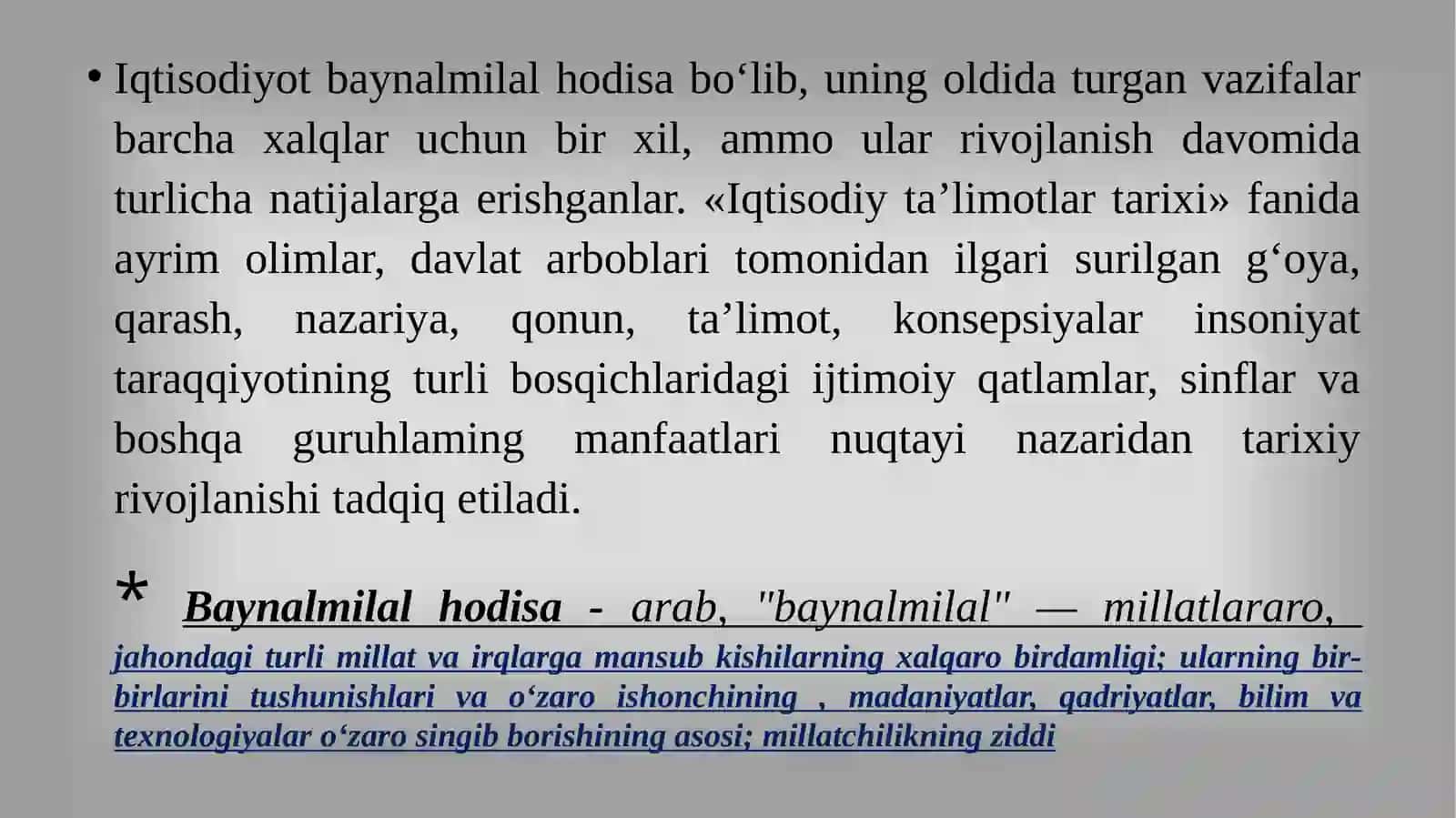 Iqtisodiy ta`limotlar tarixi faniga kirish 3