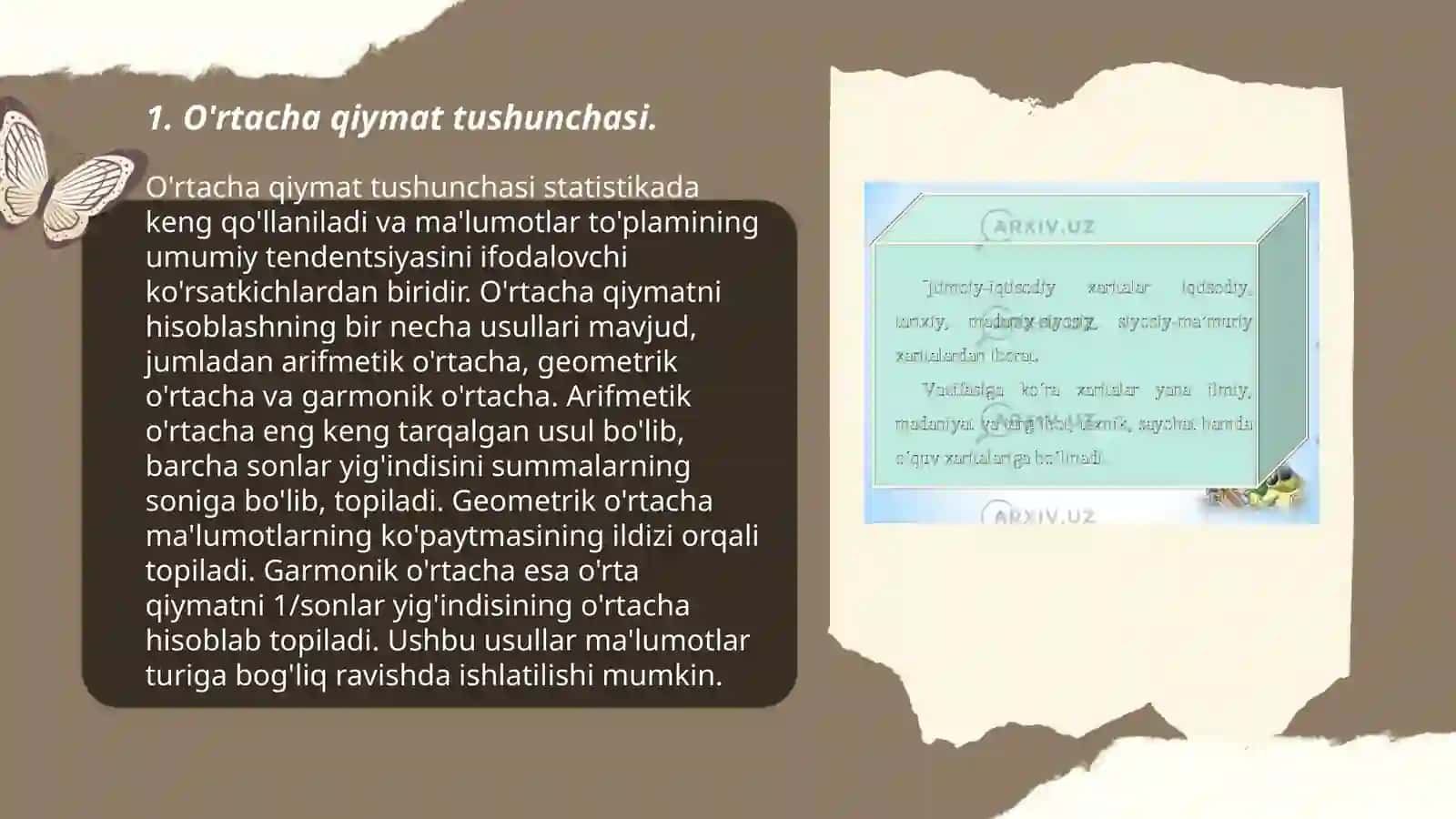O'rtacha qiymatlar va ulardan foydalanish zaruriyatlari 3