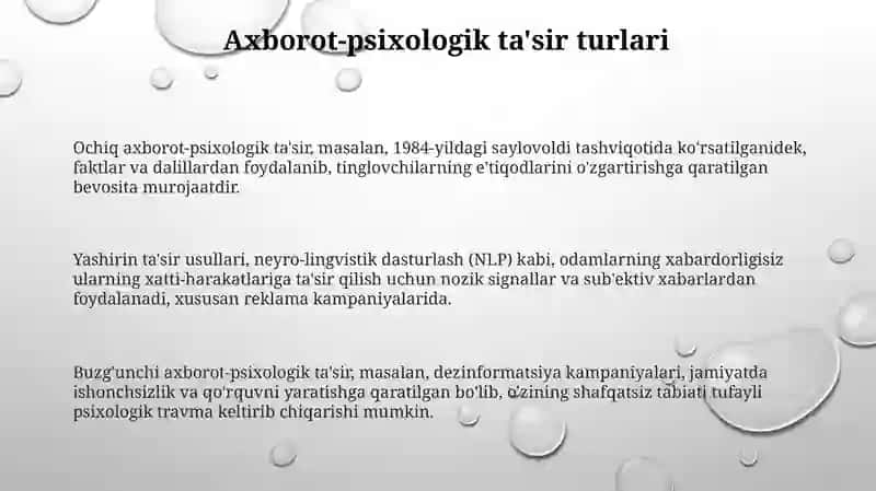 Axborotli-psixologik ta’sir usullari 3