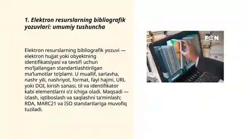 Elektron resurslarga bibliografik yozuv tuzish 3