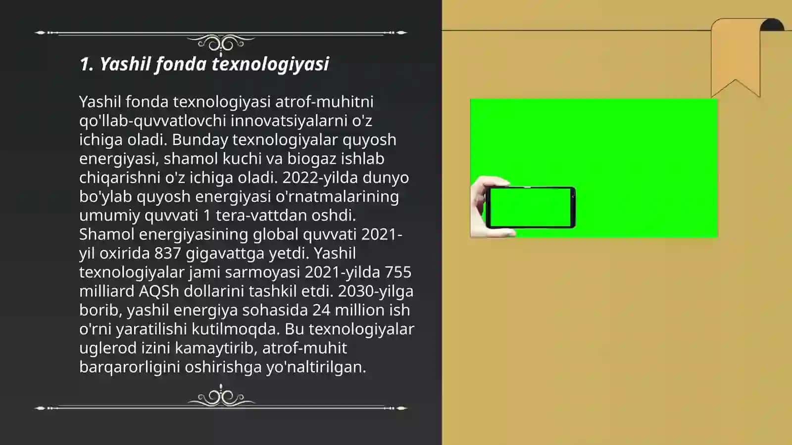 Chroma key yashil fonda vidyeo 3