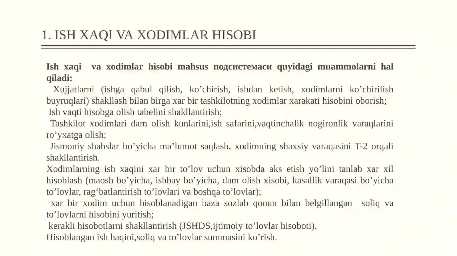 kadrlar” malumotlar bazasi bilan ishlash 3