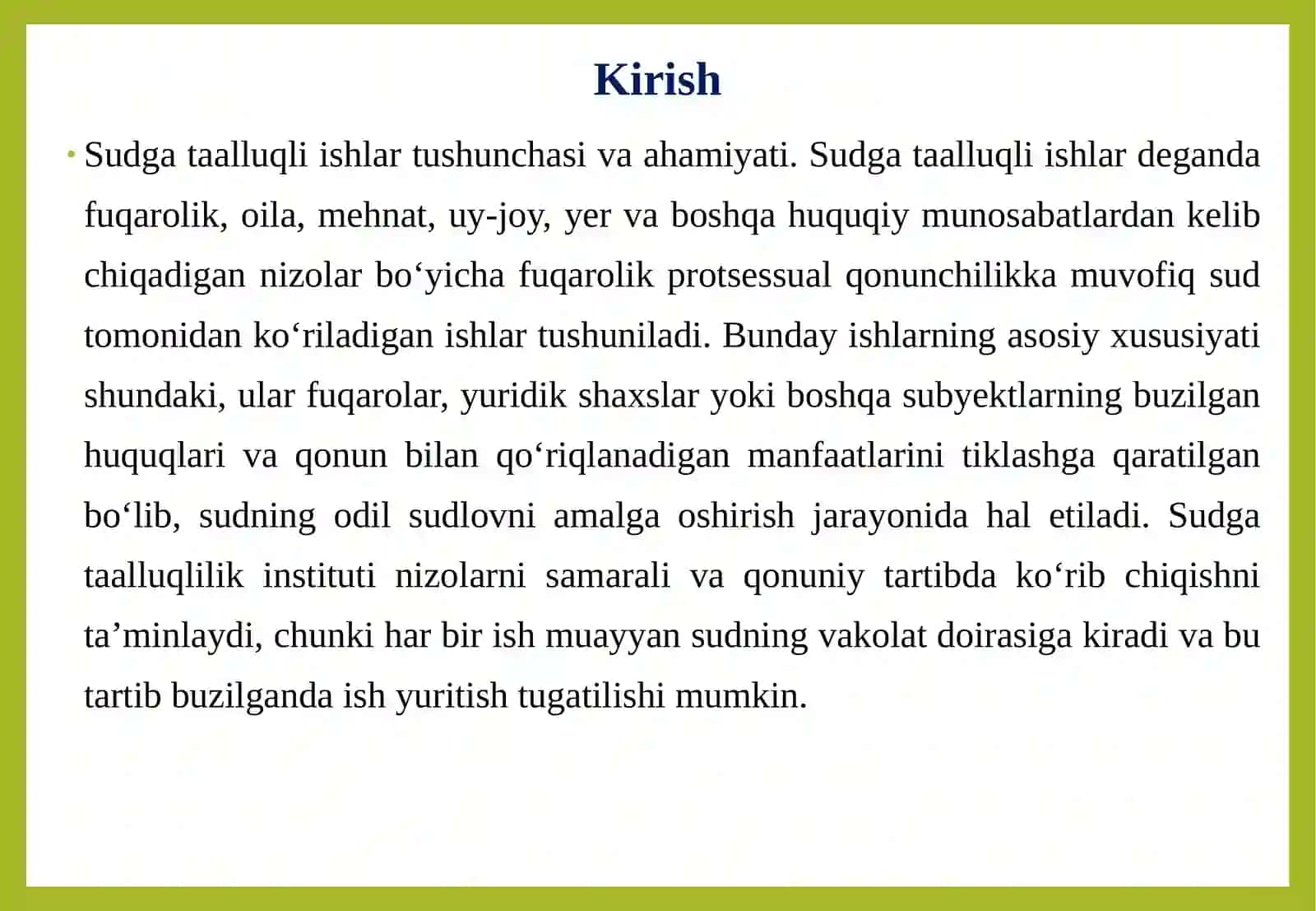 Sudga taalluqli ishlar 3