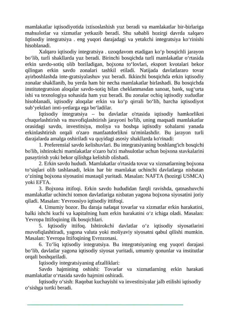 O‘zbekiston va mintaqaviy iqtisodiyot mavzusi 3