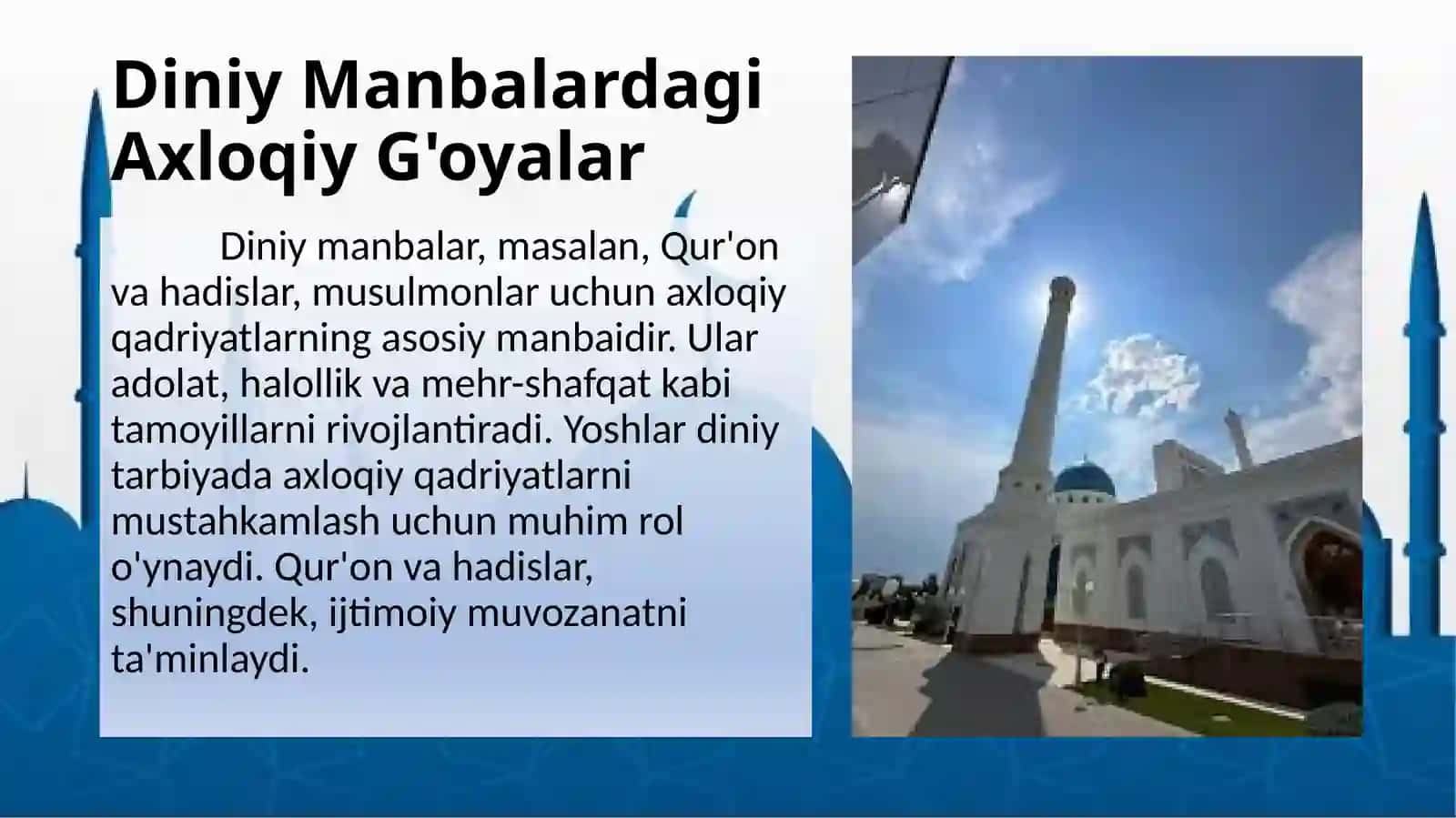 O‘zbekiston yoshlarining diniy manbalarda axloqiy tarbiyaga oid g‘oyalarni o‘rganishning ahamiyati 3