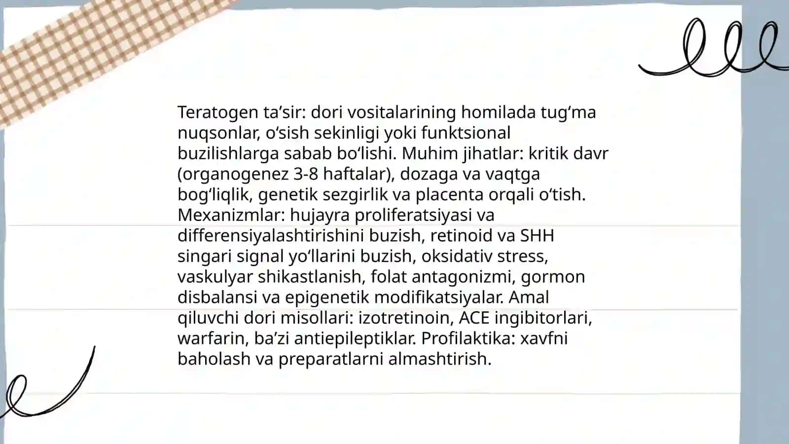 Dori vositalarining homilaga taʼsiri 3