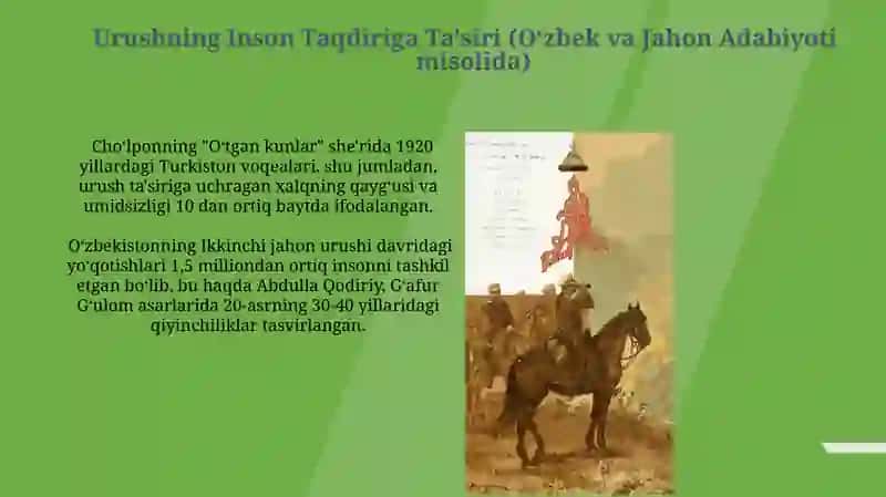 O'zbek va Jahon Adabiyotida Urush Mavzusi 3