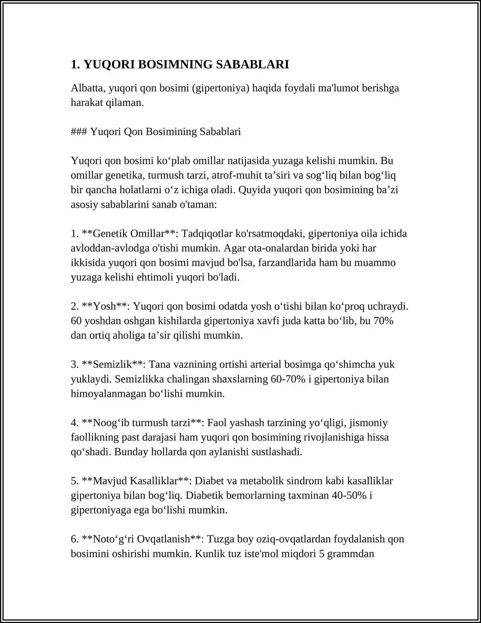 YUQORI BOSIMNING SABABLARI 3