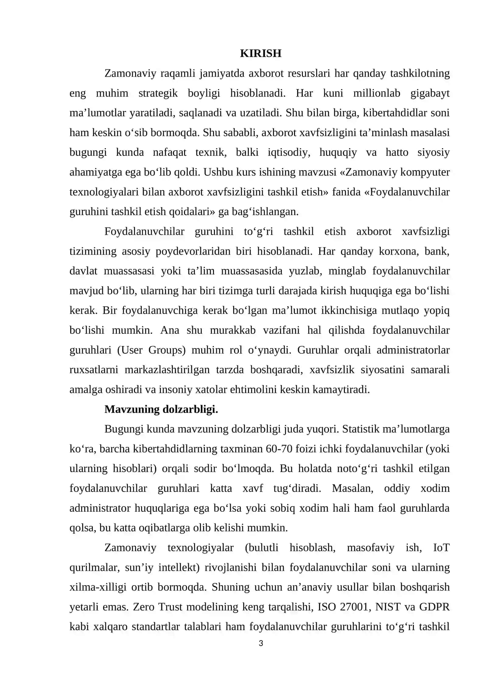 Foyidalanuvchilar guruhni tashkil etish qoidalari 3