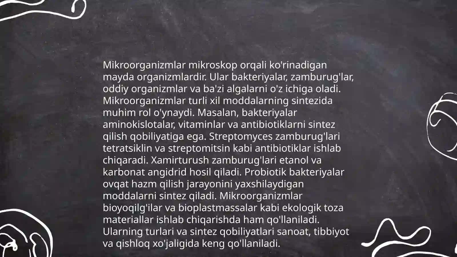 Mikroorganizmlardan zarur moddalar sintezlab olish 3