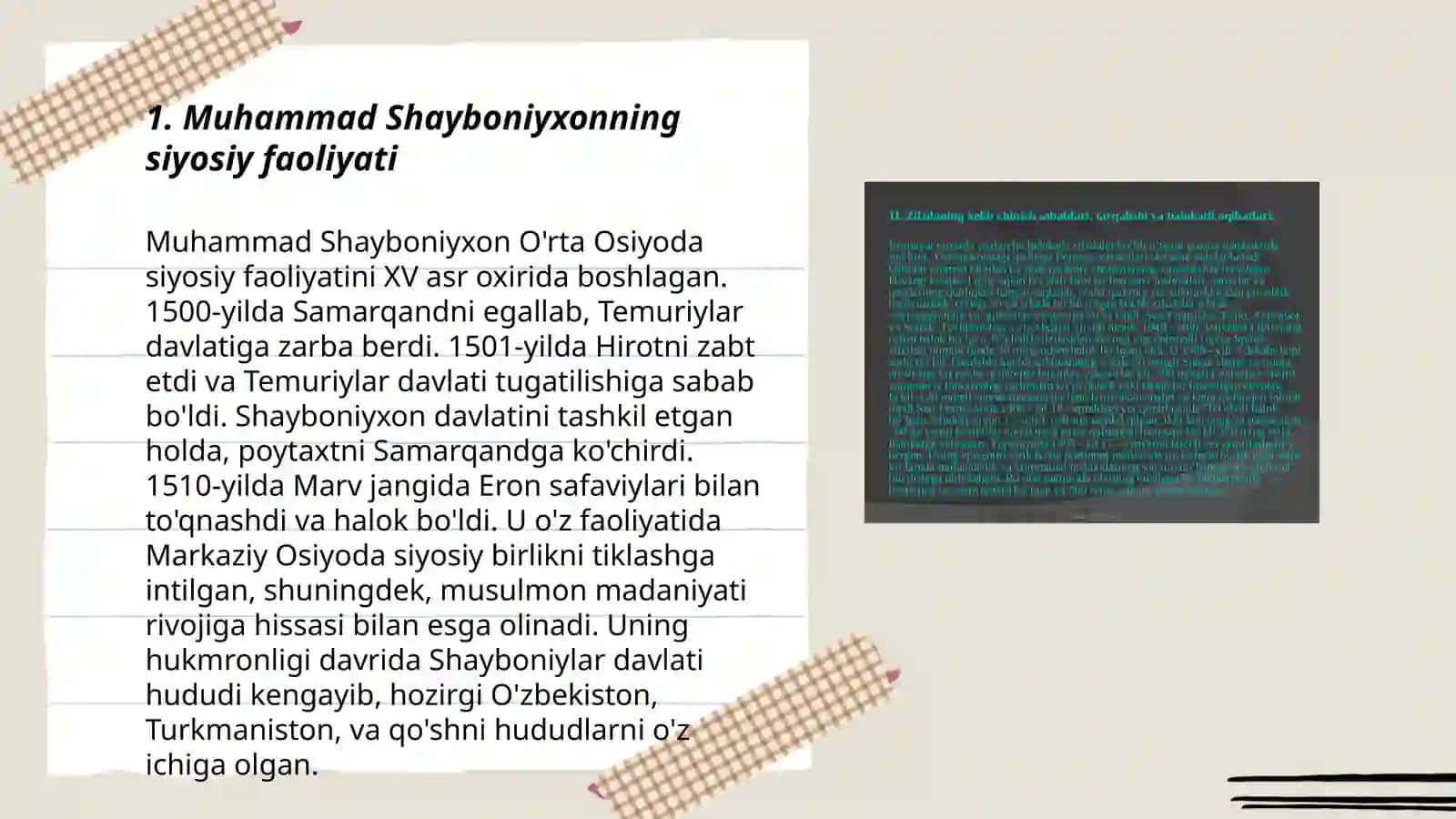 Shayboniylar davlatining tashkil topishi 3