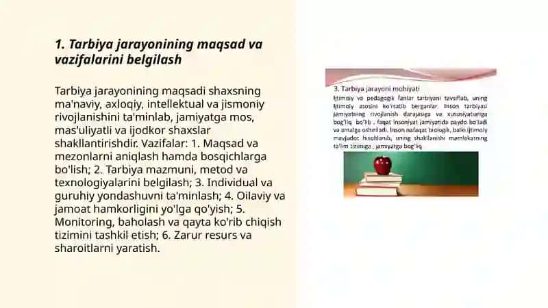 Tarbiya jarayonini tashkil etish 3
