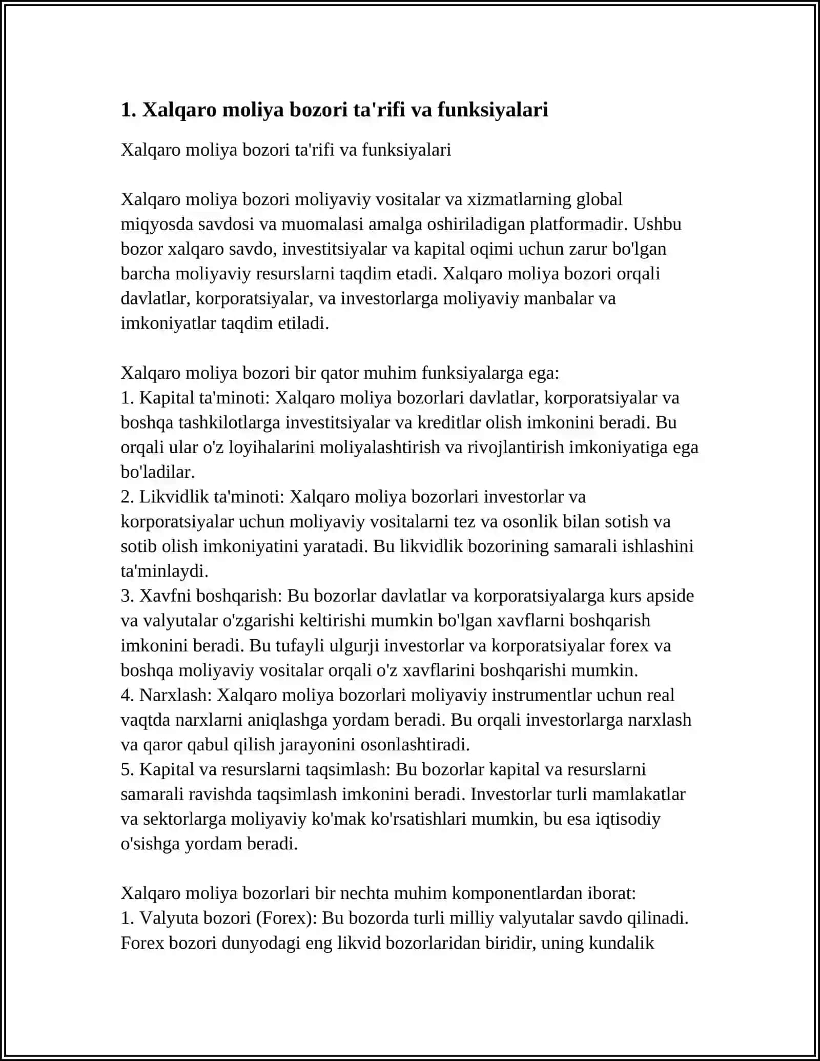 XALQARO MOLIYA BOZORI 3