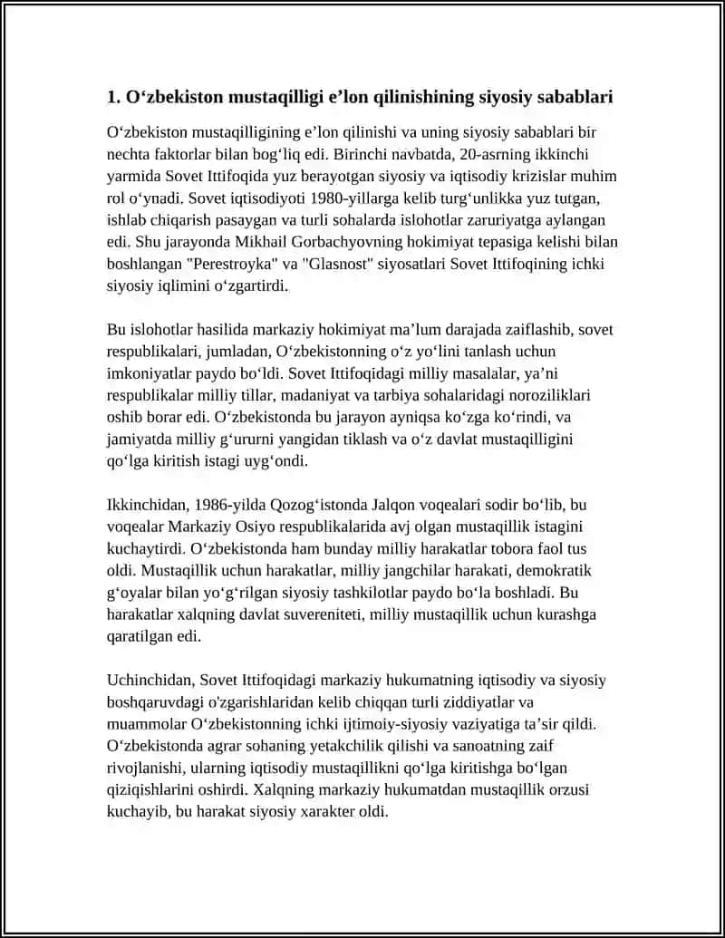 Oʻzbekiston Mustaqilligi va Tarixi 3