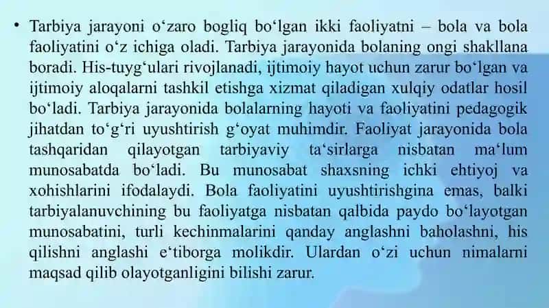 Tarbiya usullari va shakllari 3