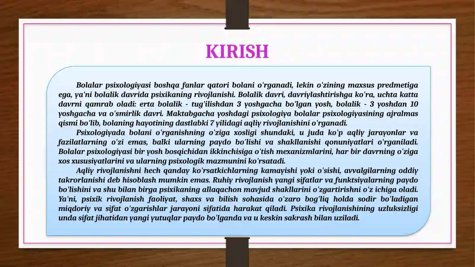 Kichik maktab yoshida  Men konsepsiya va xulq atvor xususiyatlari 3