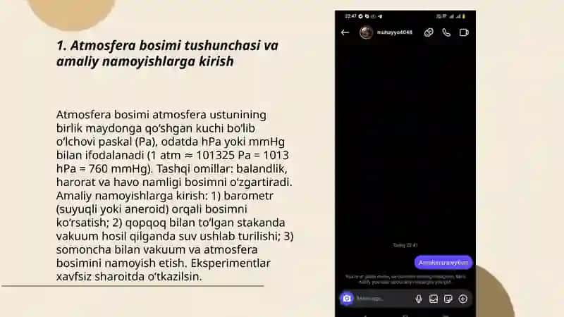 Atmosfera bosimining amalda namoyishini koʻrish 3
