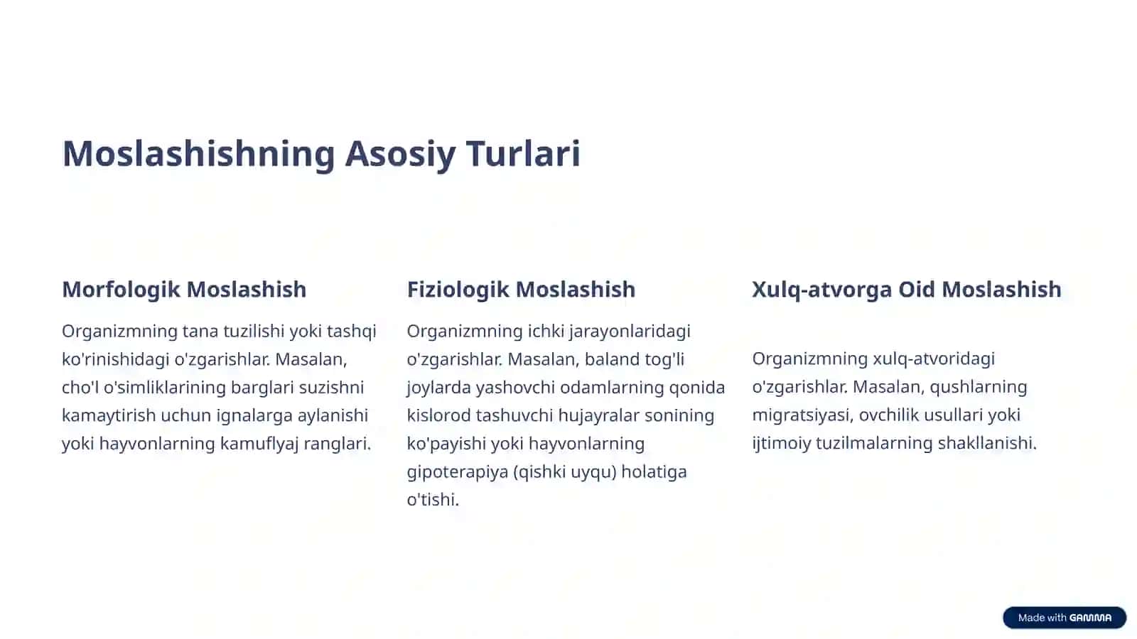 Organizmning Moslashishi va Uning Bosqichlari 3
