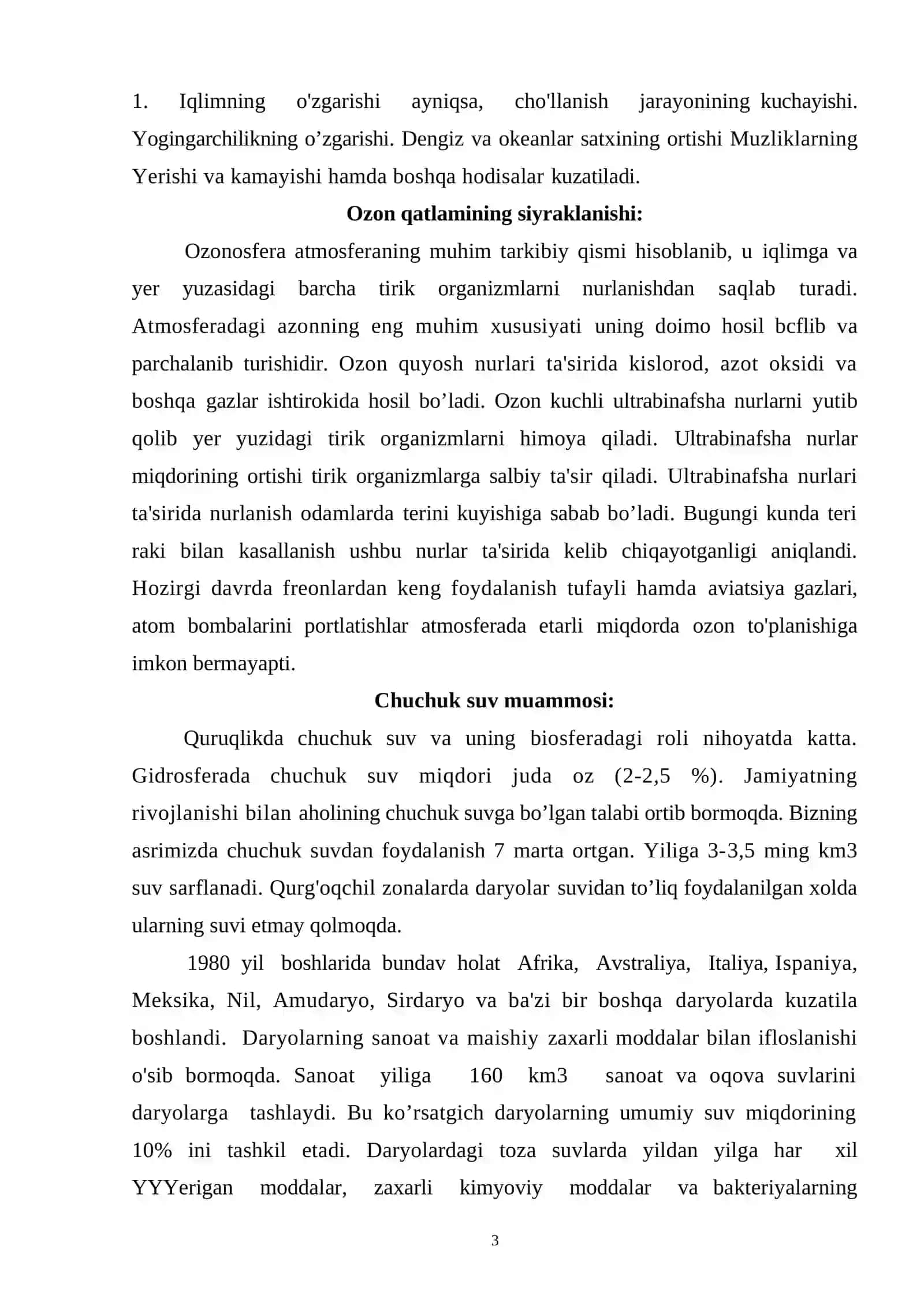 Kelajak ekologik muammolari 3