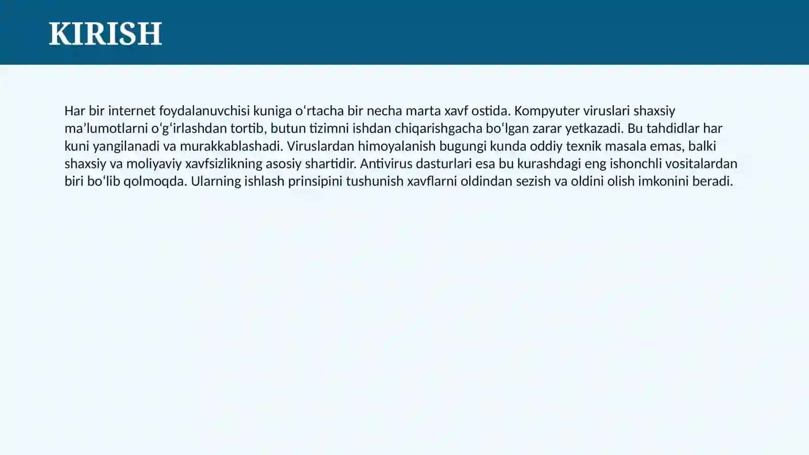 KOMPYUTER VIRUSLARI VA ANTIVIRUS DASTURLARI HAQIDA MA'LUMOT 3