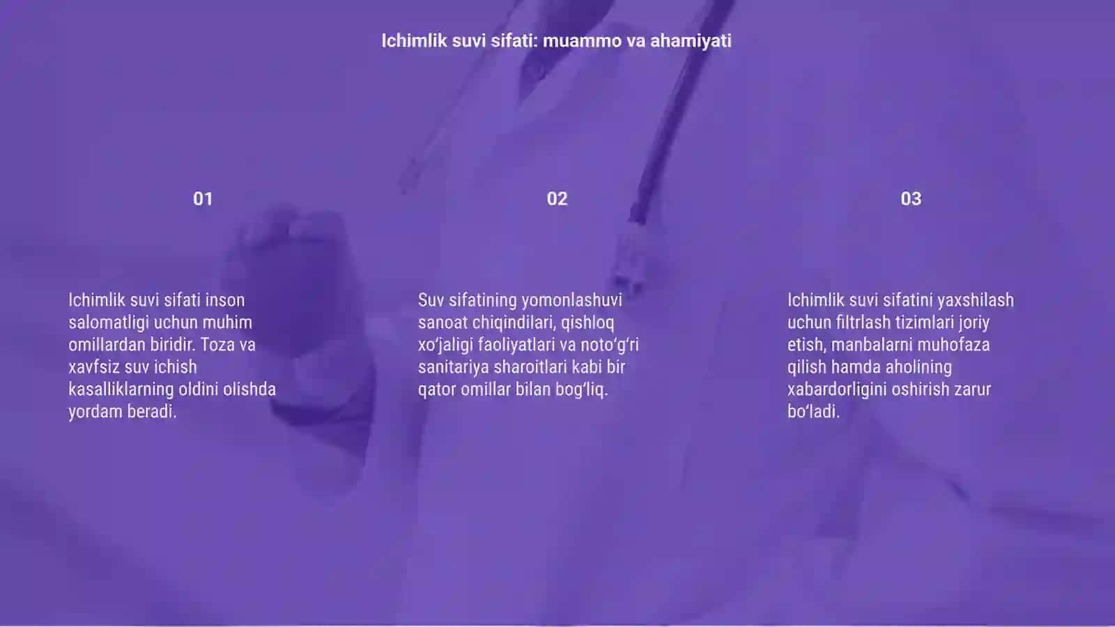 Ichimlik suvi sifatini yaxshilashning asosiy usullari 3