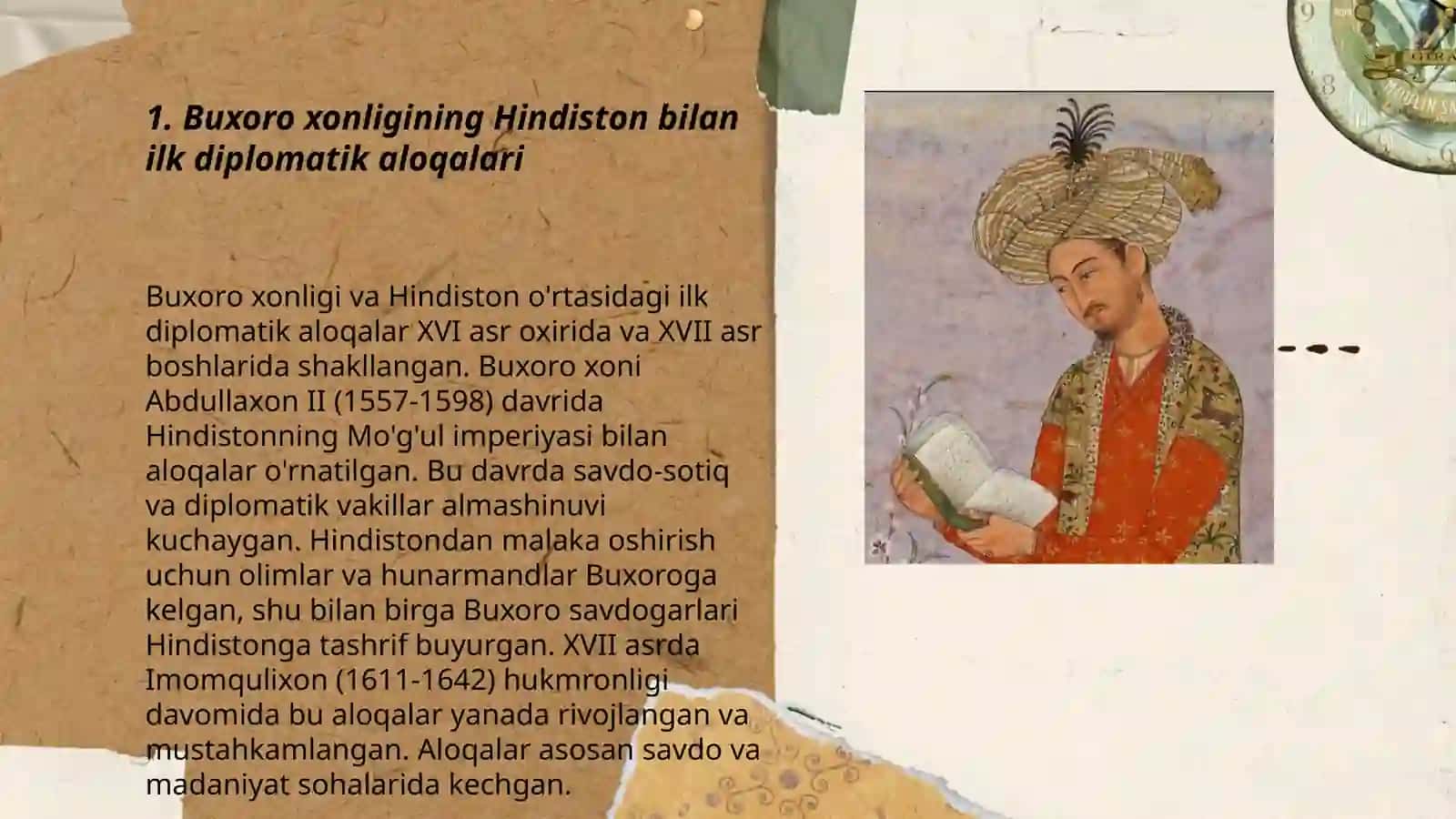 Buxoro xonligi va Hindiston o'rtasidagi munosabatlar 3