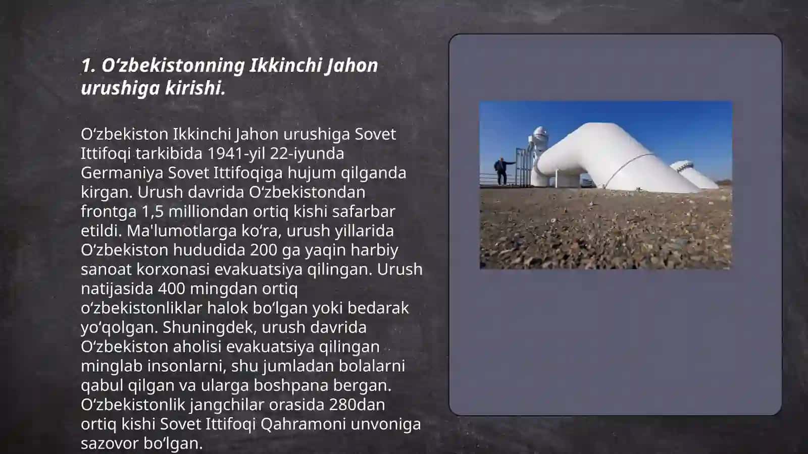 Oʻzbekistonning ikkinchi jahon urushiga tortilishi. Oʻzbekistonliklarning jasoratlari 3
