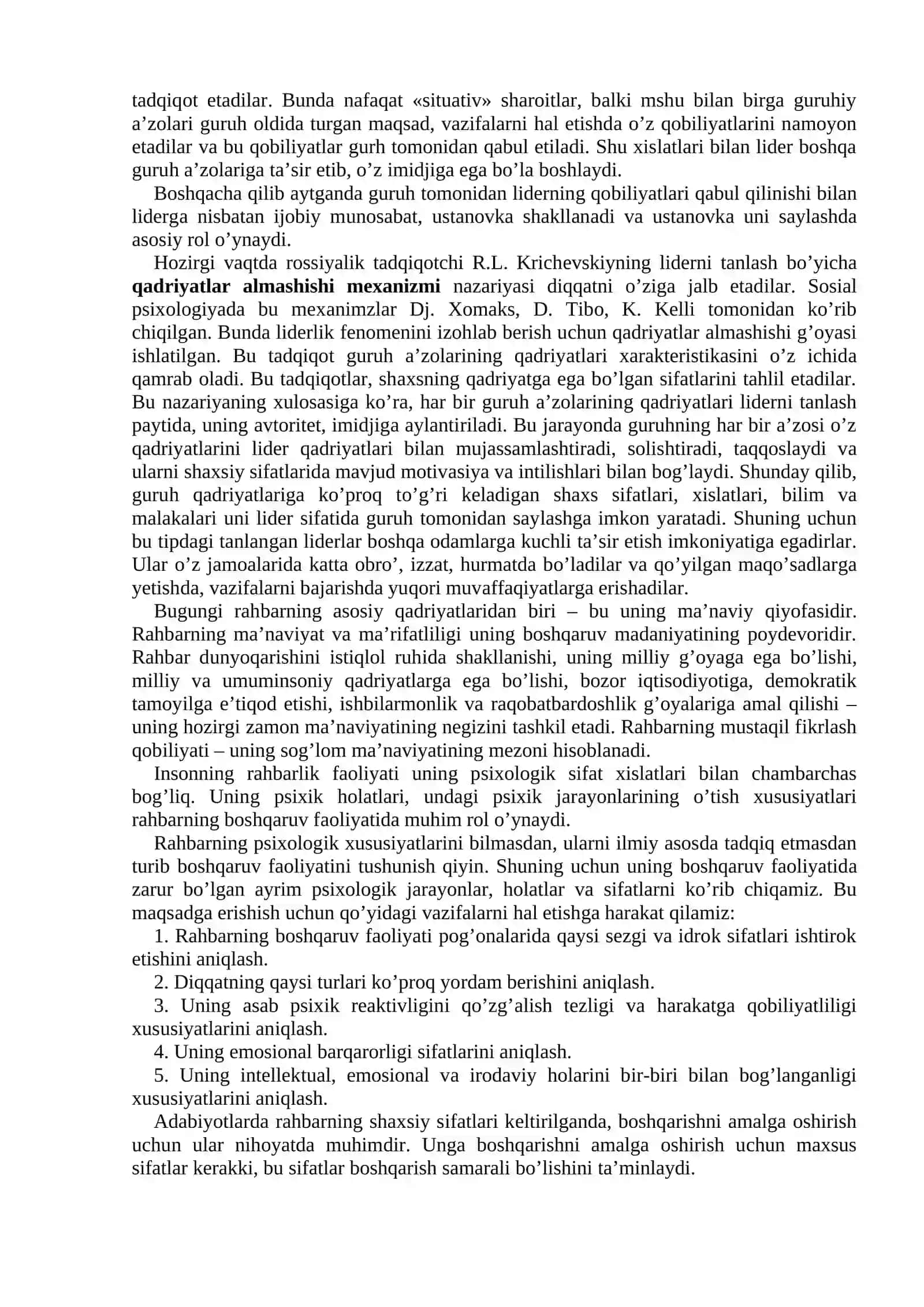 Hozirgi davr rahbar psixologiyasiga qo’yiladigan talablar 3