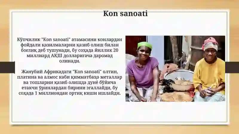Кўпчилик "Кon sanoati" атамаси 3