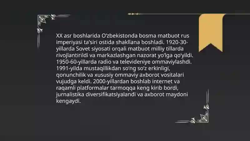Ommaviy axborot vositalarining faoliyati 3