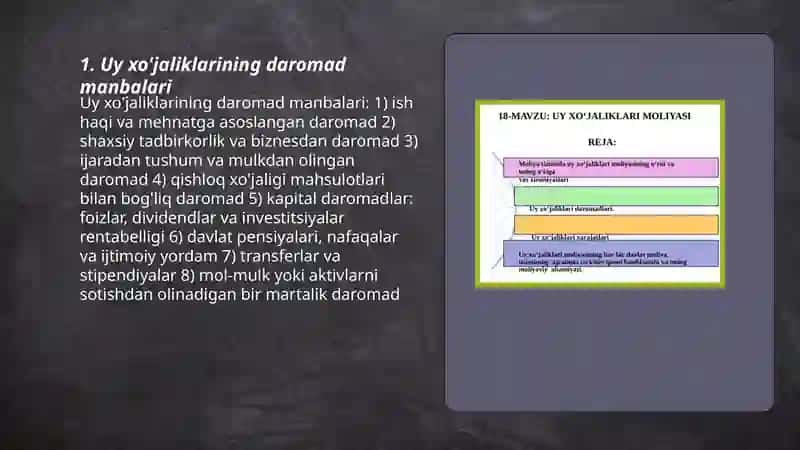 Uy xo'jaliklari moliyasi 3