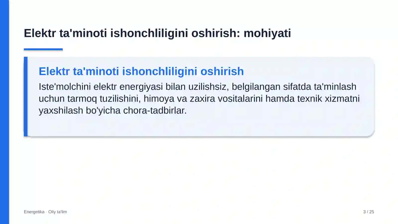 Yetkazib berish xizmatlarida elektr ta'minoti ishonchliligini oshirish 3