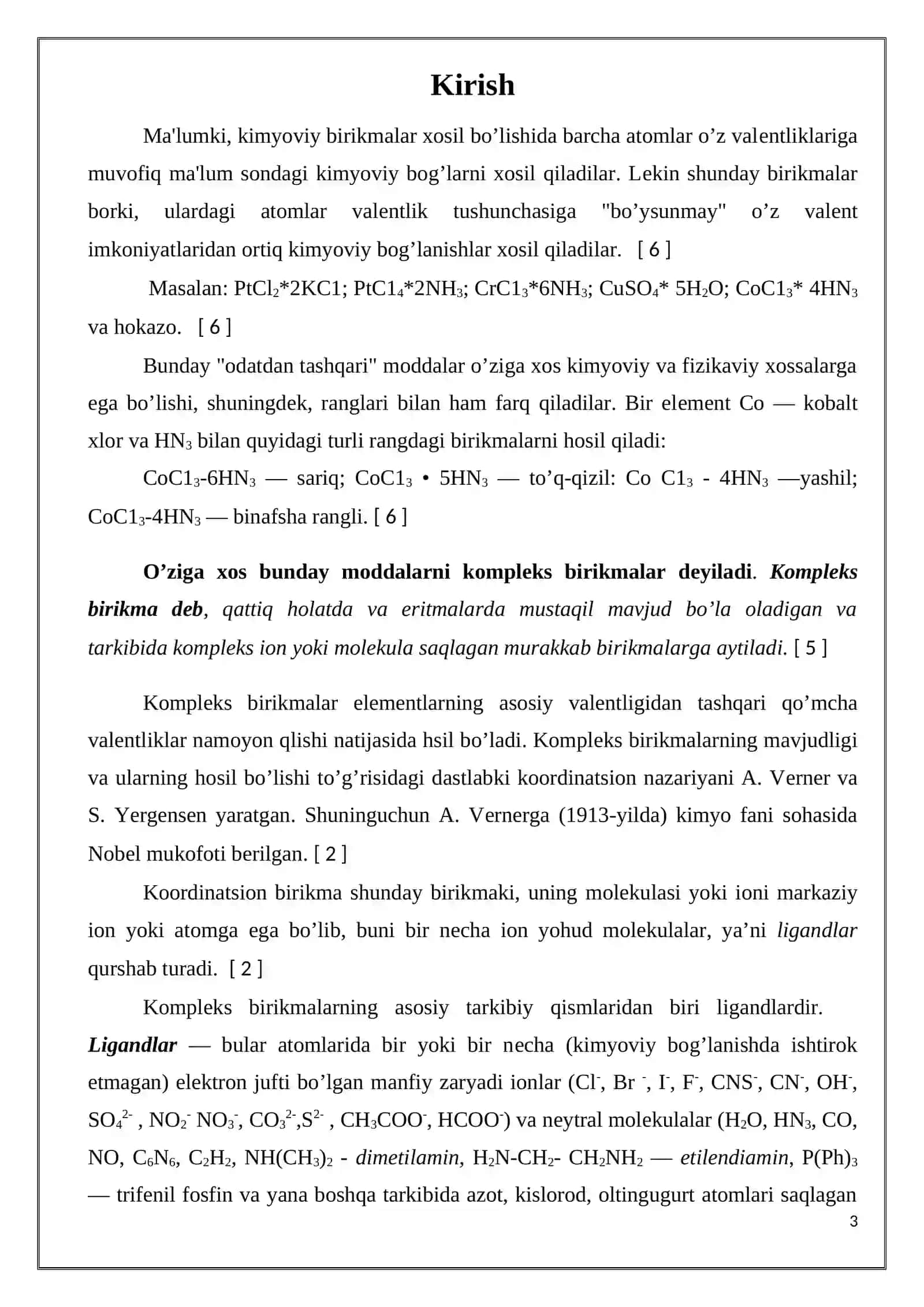 Tetraamminkuprosulfat tuzini olinishi va xossalari 3