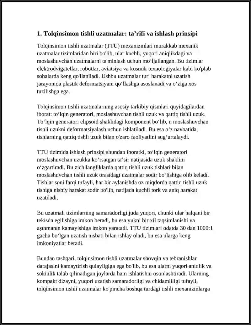 Tolqinsimon tishli uzatmalar 3