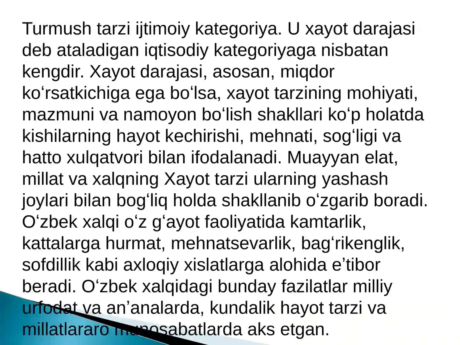 Hayot tarzi — kundalik hayot kechirish yoʻli 3