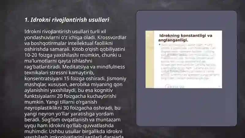 Idrokni rivojlantirish usullari 3