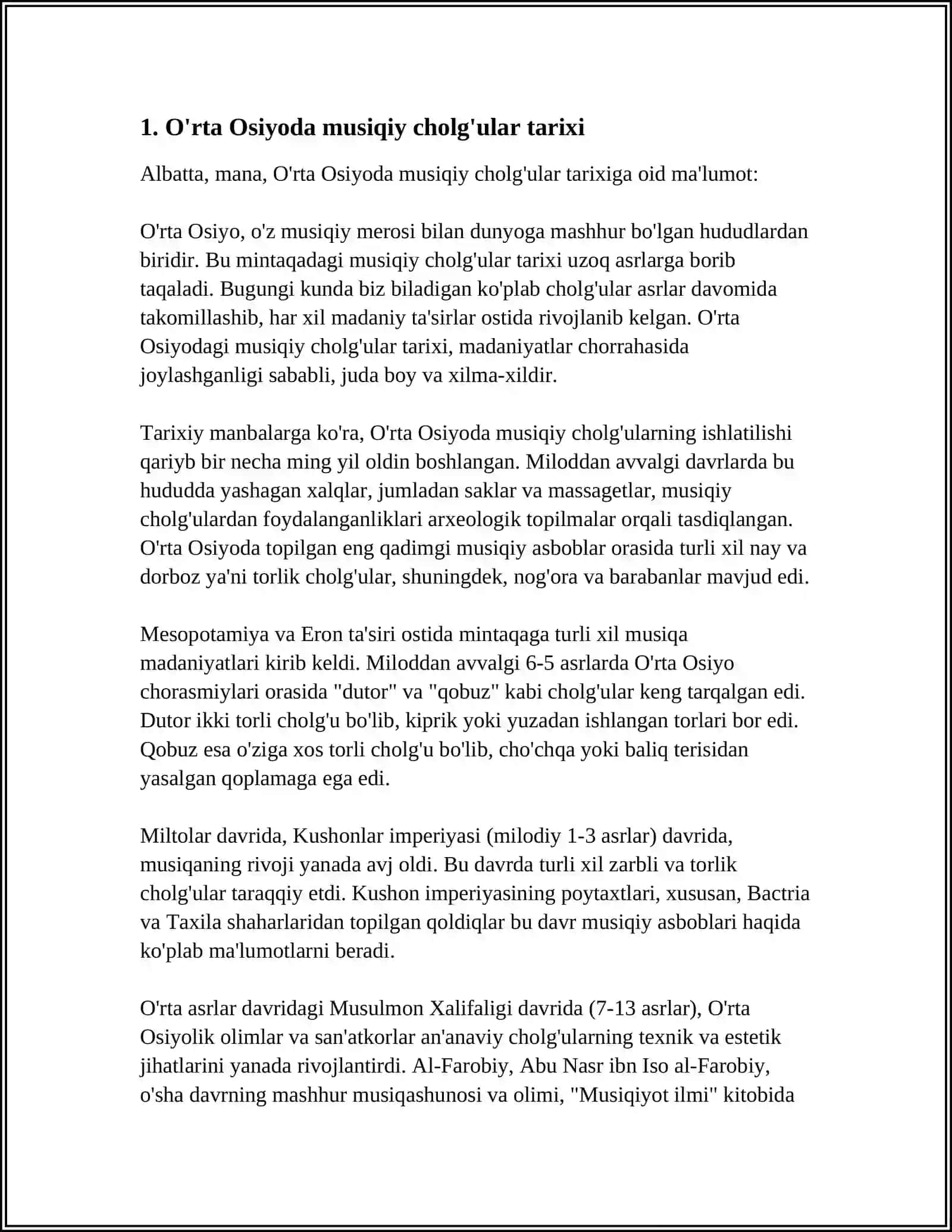 MUSIQIY CHOLG'ULARNI TASNIFLASH TIZIMI 3