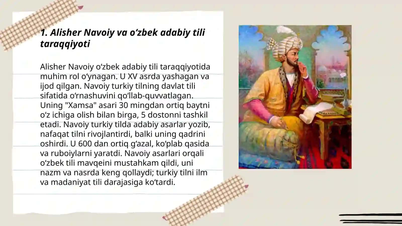 Alisher Navoiy ozbek adabiy tilininga asoschisi 3