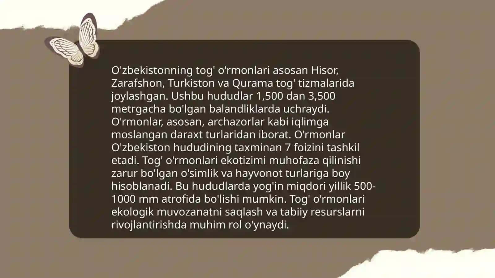 O'zbekiston tog' o'rmonlari 3