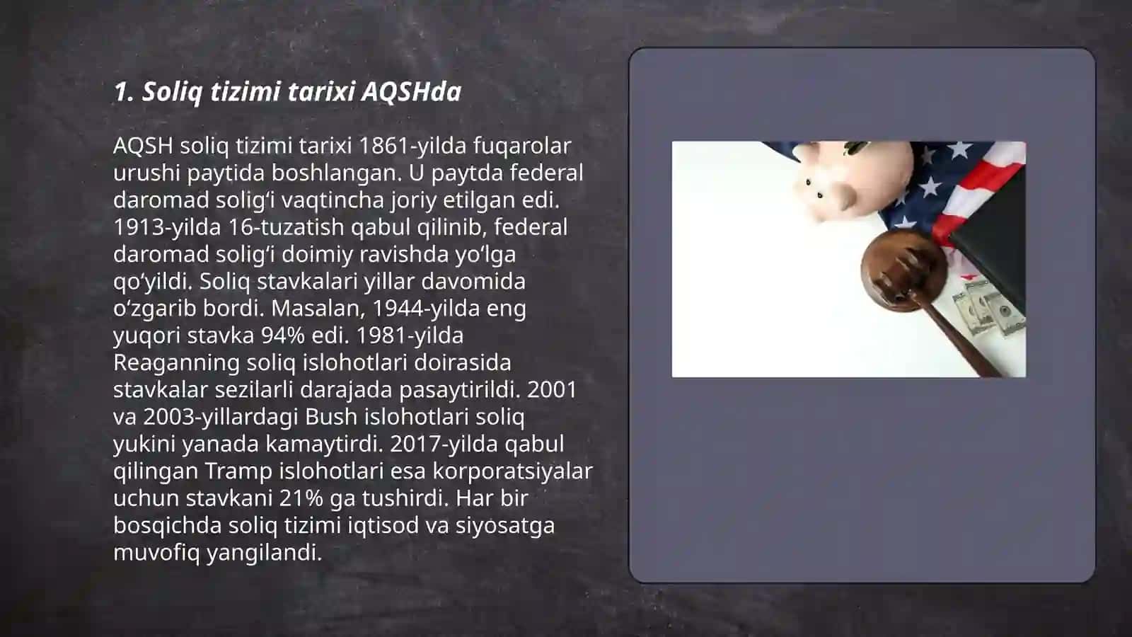 Soliq tizimi tarixi AQSHda 3