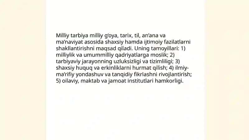Milliy tarbiyaning mazmuni va uni takomillashtirish 3