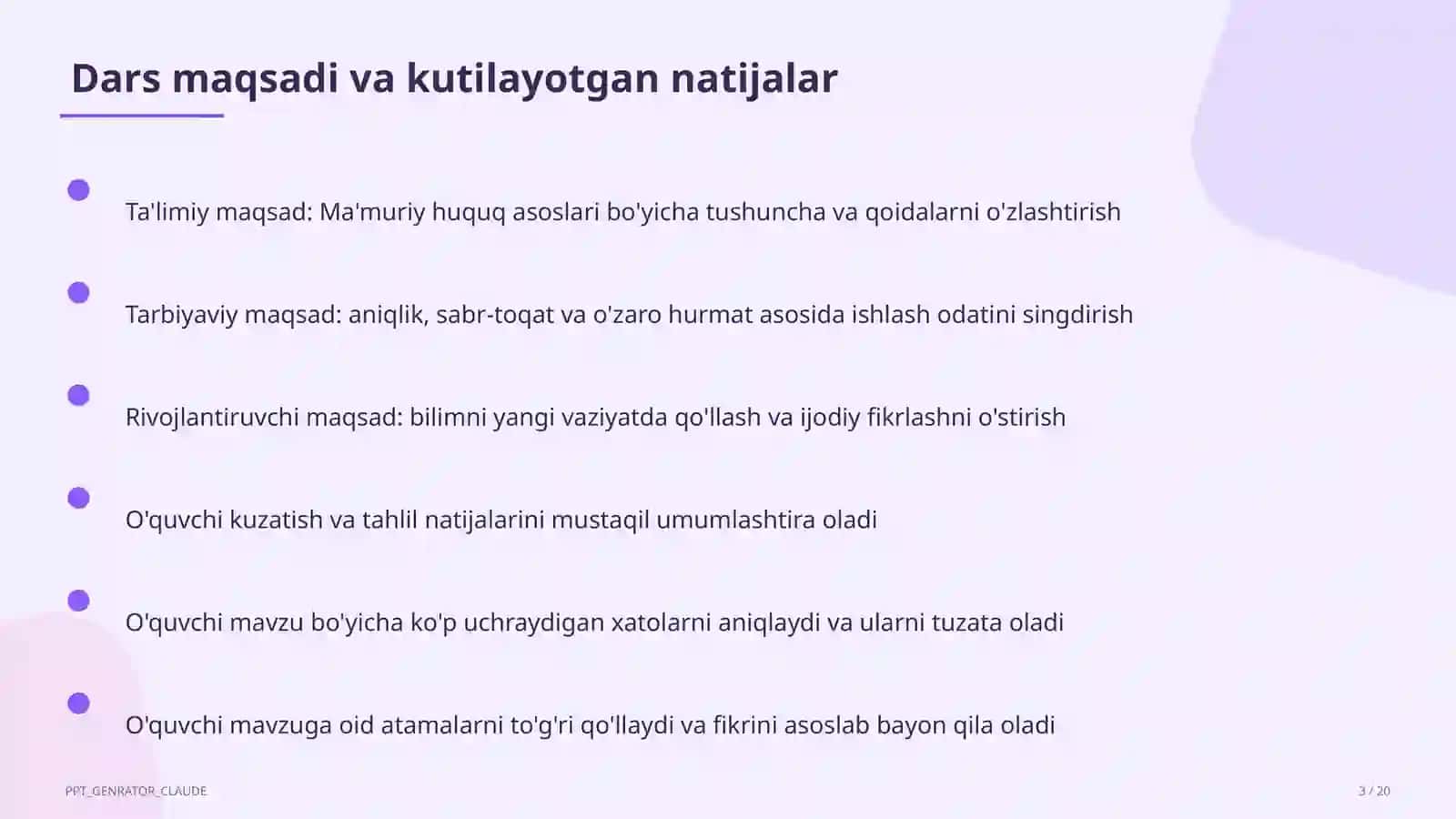 Ma'muriy huquq asoslari (10-sinf) 3