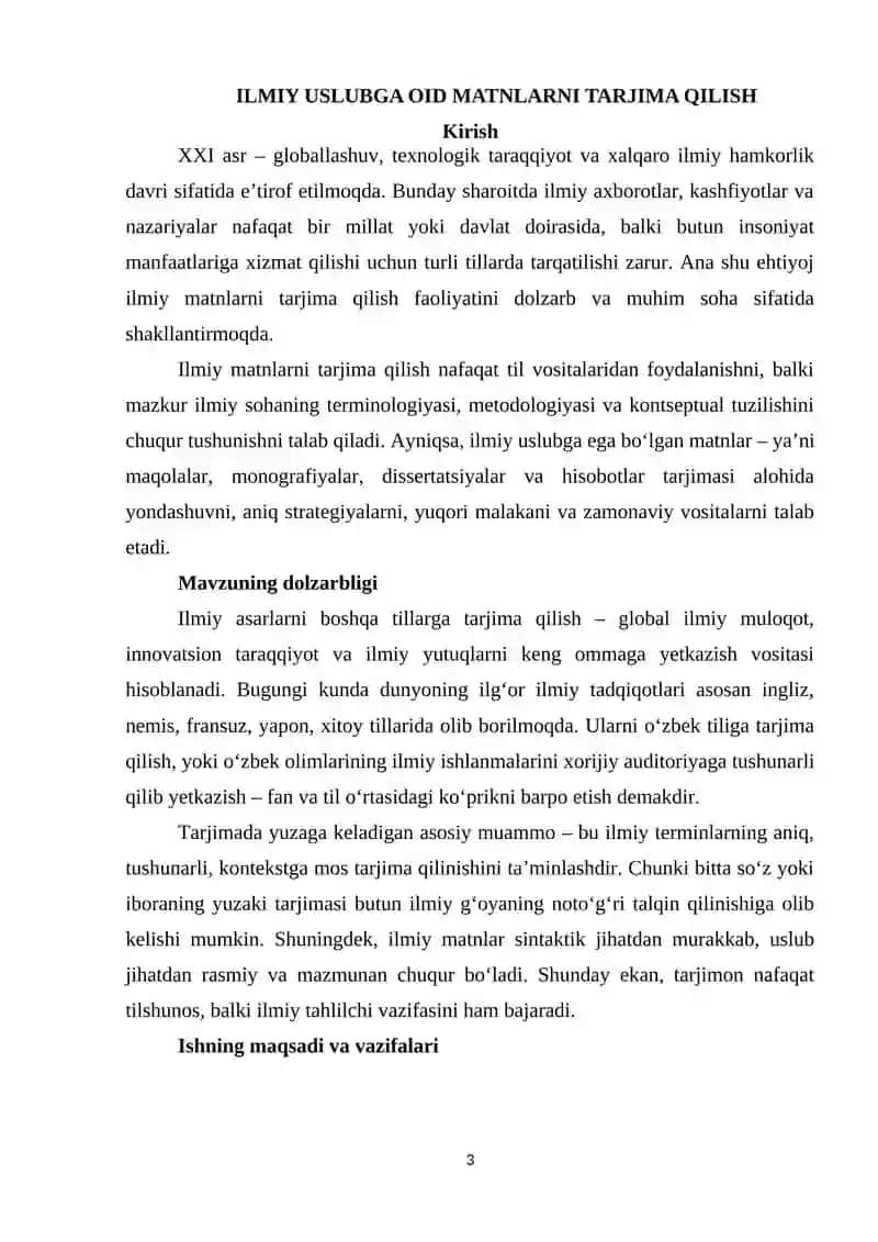 ILMIY USLUBGA OID MATNLARNI TARJIMA QILISH 3