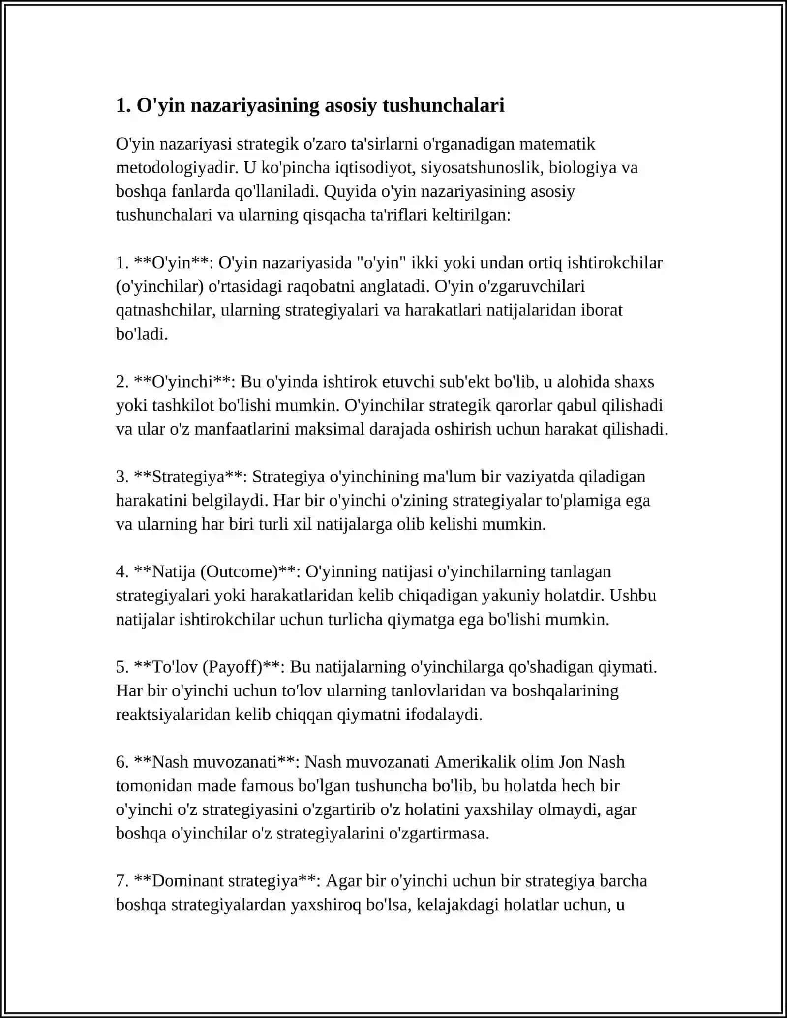 IQTISODIYOTDAGI O’YINLI MODELLAR 3