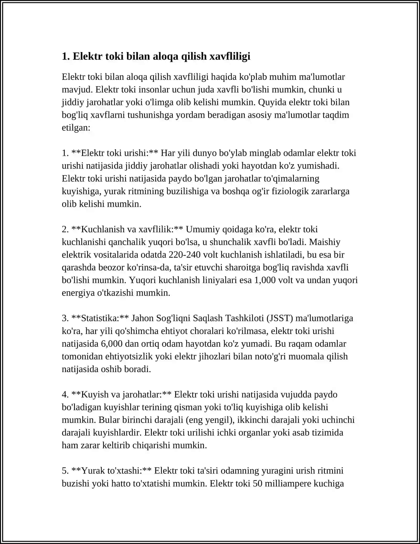ELEKTIR TOKINING ORGANIZMGA TA’SIRI 3